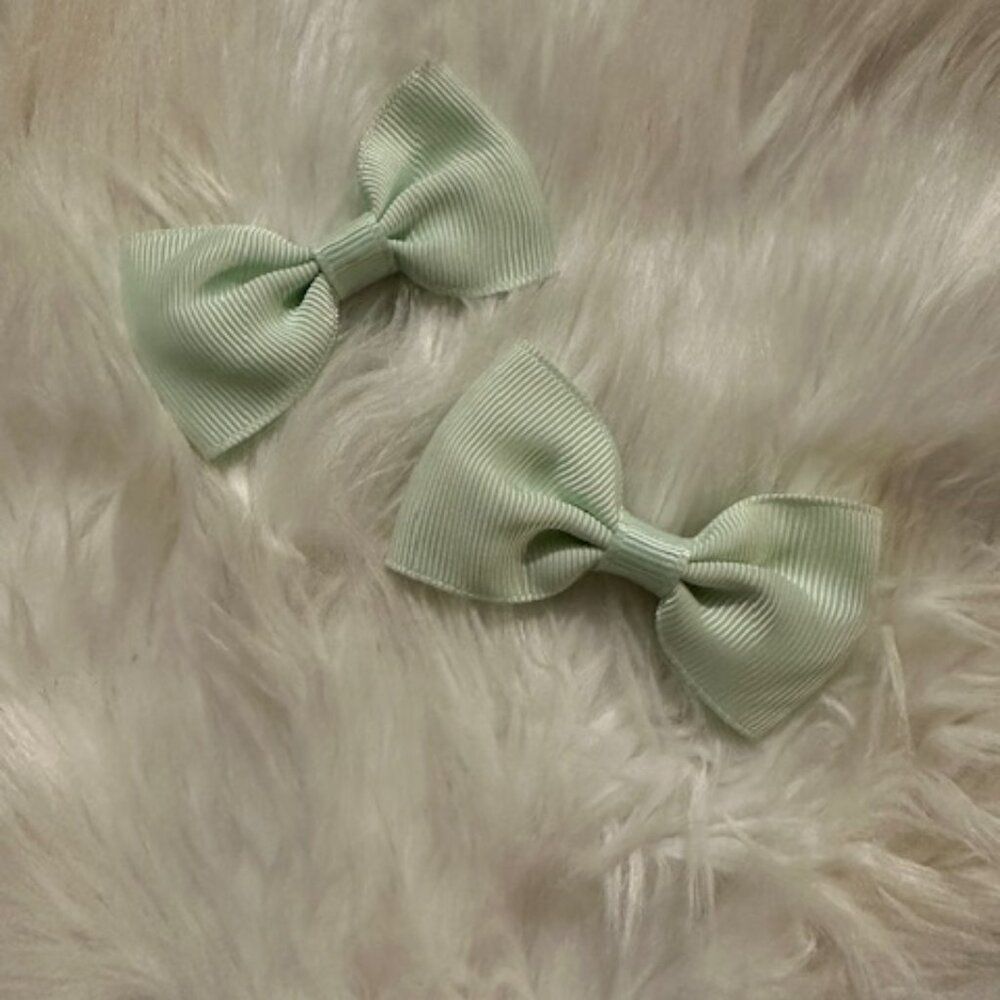 SET of 3" Mint Bow Tie Bows  7411  Handmade NWT Boutique